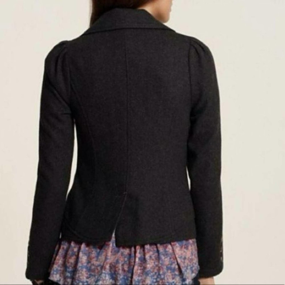 Free People Herringbone Grey Wool Blazer Jacket - Picture 2 of 8